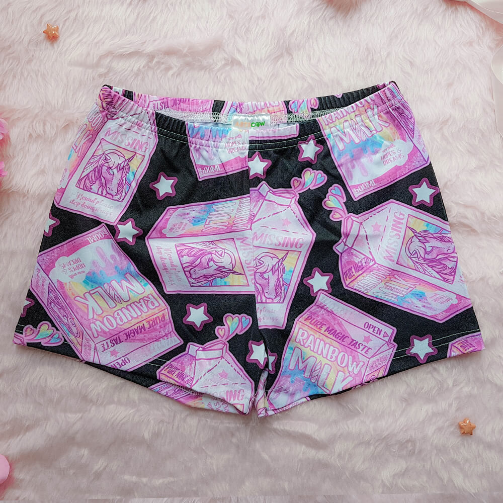 Black Rainbow Milk Booty Shorts
