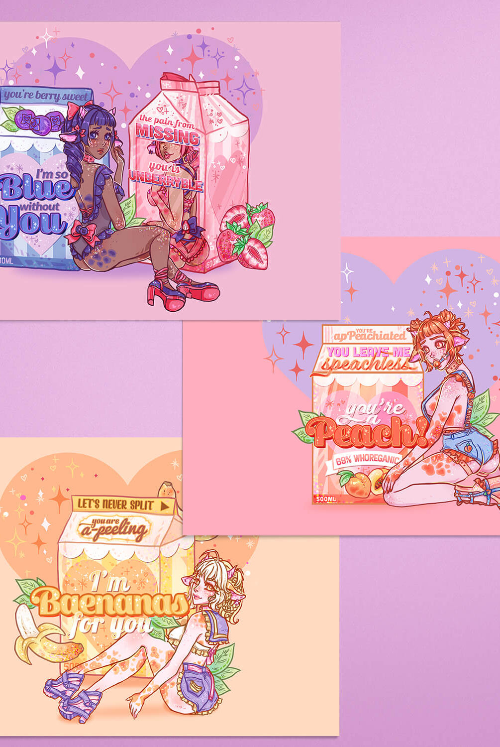 Flavwhored Milk Babes 3x Prints Bundle