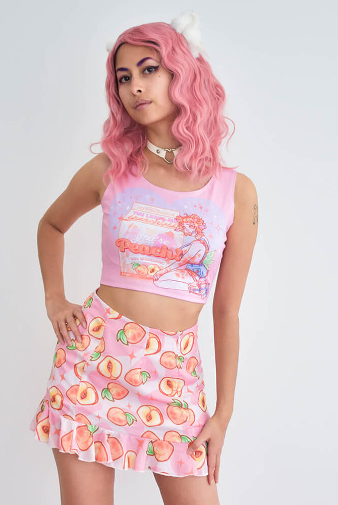 Peachy Keen! Chiffon Mini Skirt 🍑