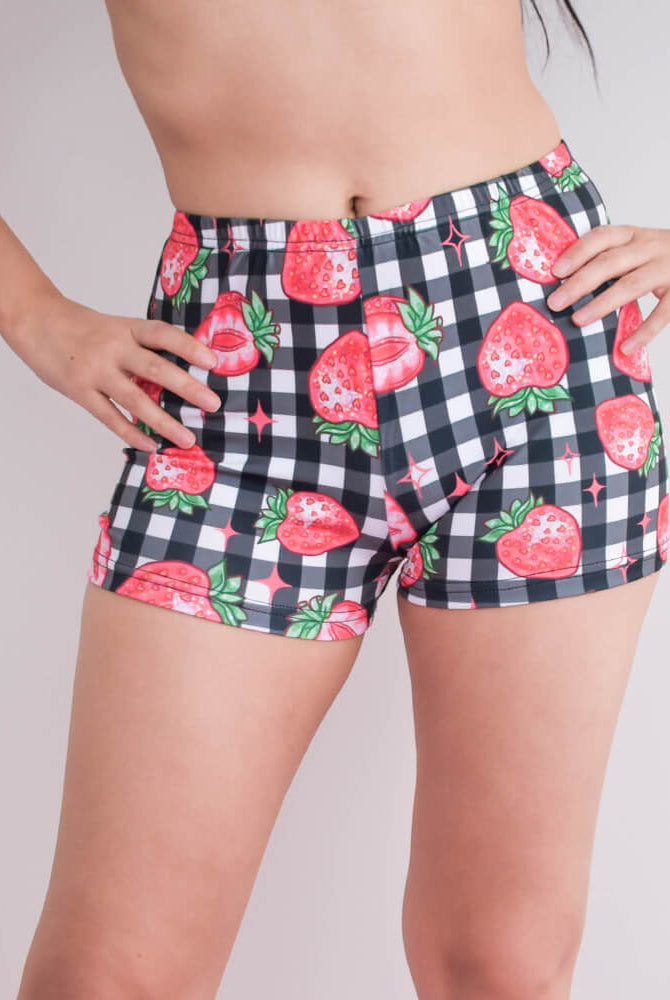 Strawberry Booty Shorts - Black 🍓