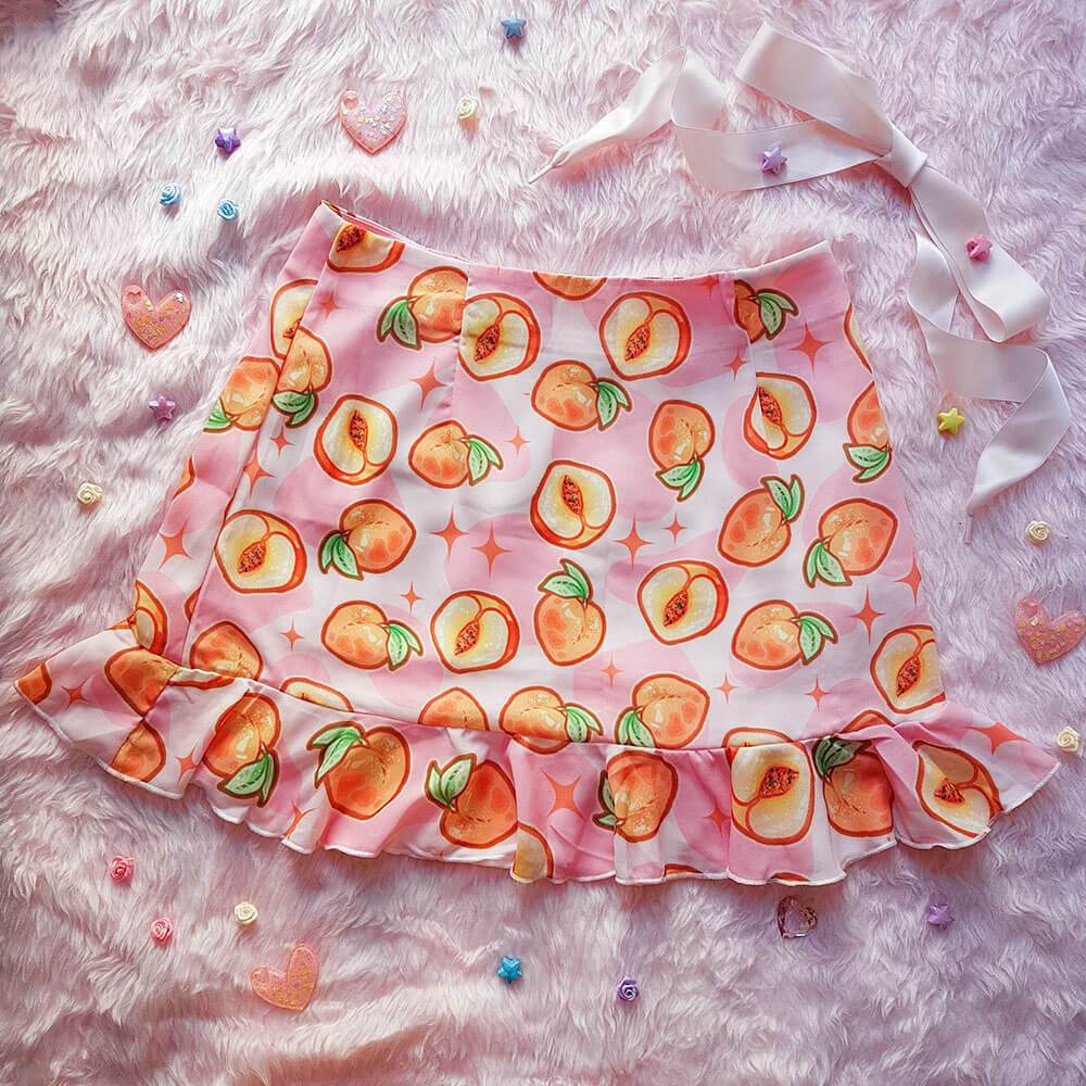 Peachy Keen! Chiffon Mini Skirt ๐