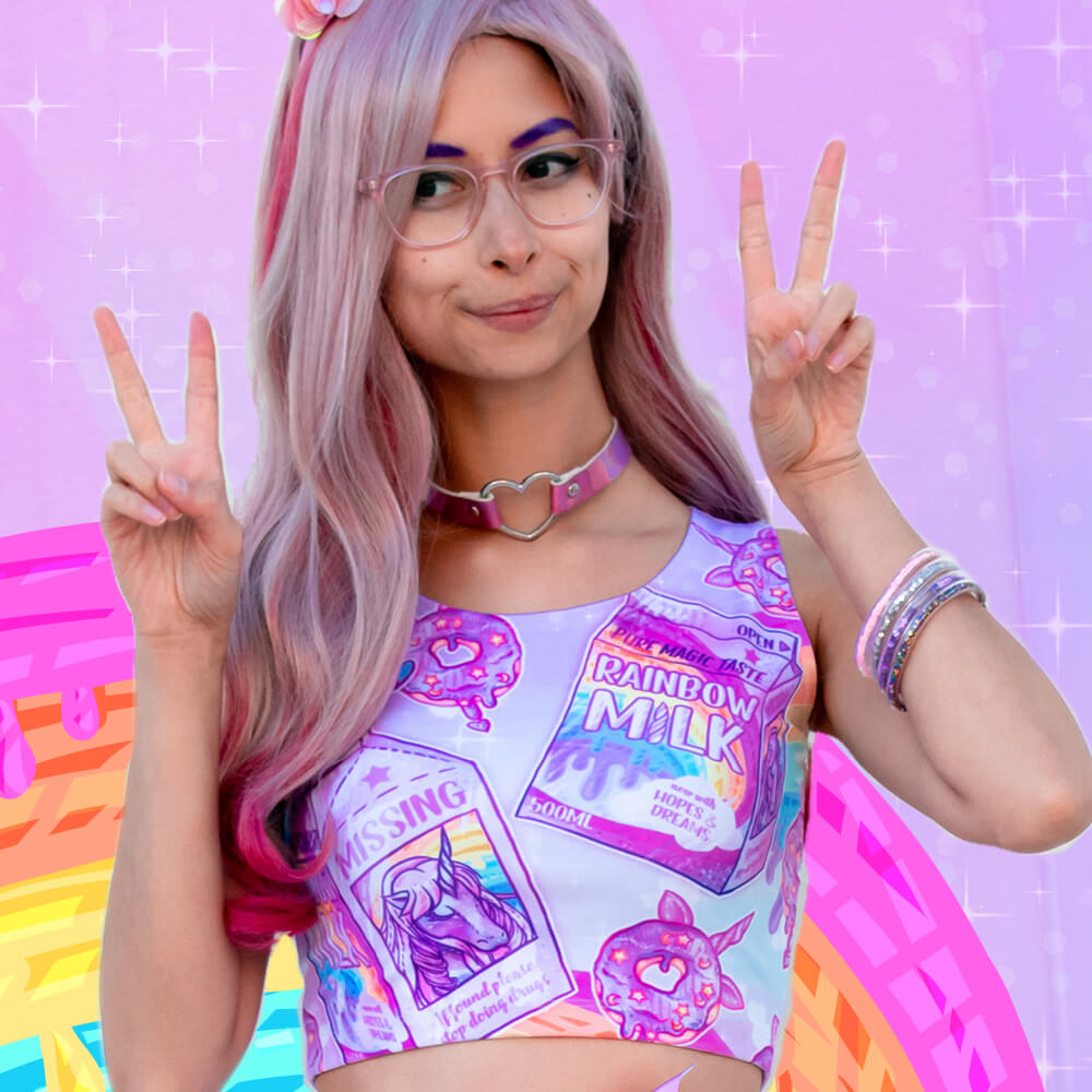 Rainbow Unicorn Milk Crop – Pink