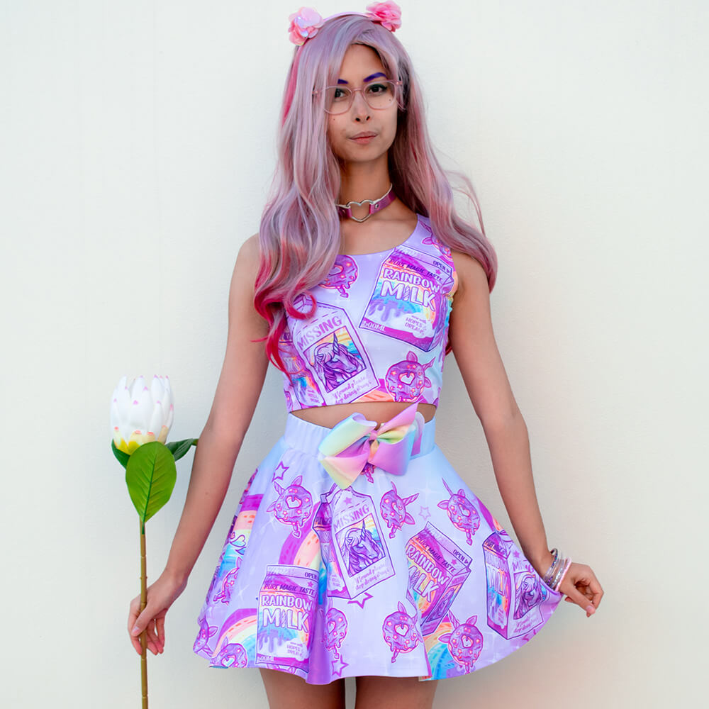 Rainbow Unicorn Milk Crop – Pink