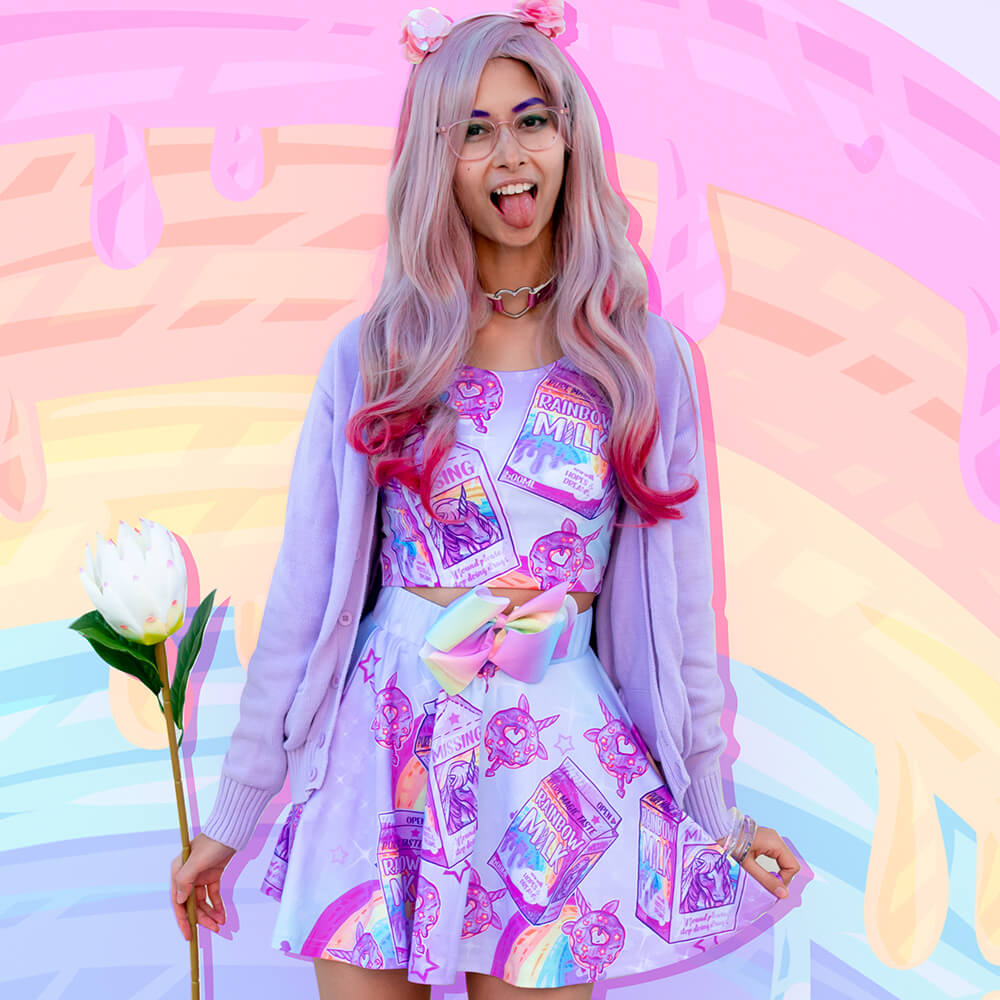 Rainbow Unicorn Milk Crop – Pink