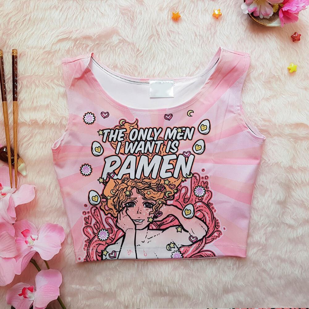 Ramen Sleeveless Crop Pink
