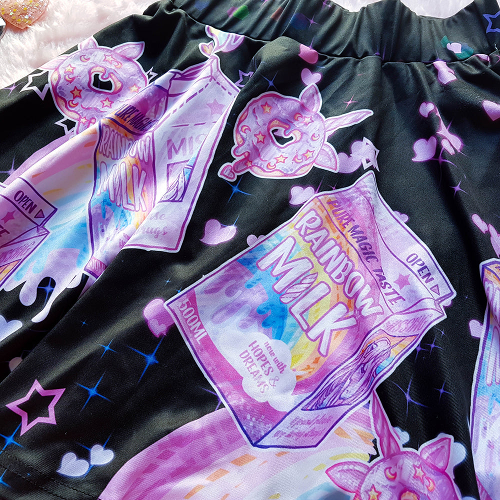 Rainbow Milk Skirt - Black