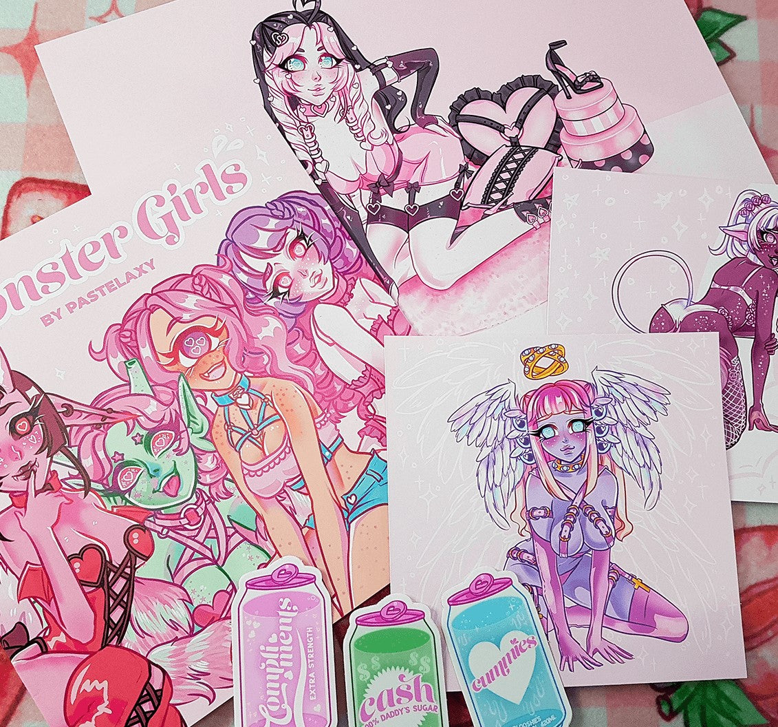 Art Prints, Stickers, Pin Badges, etc.