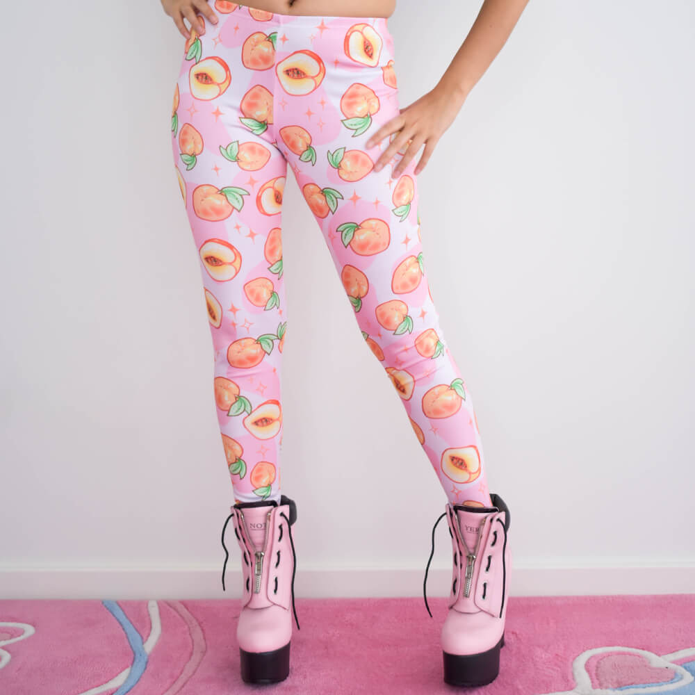 Peach fruit leggings 