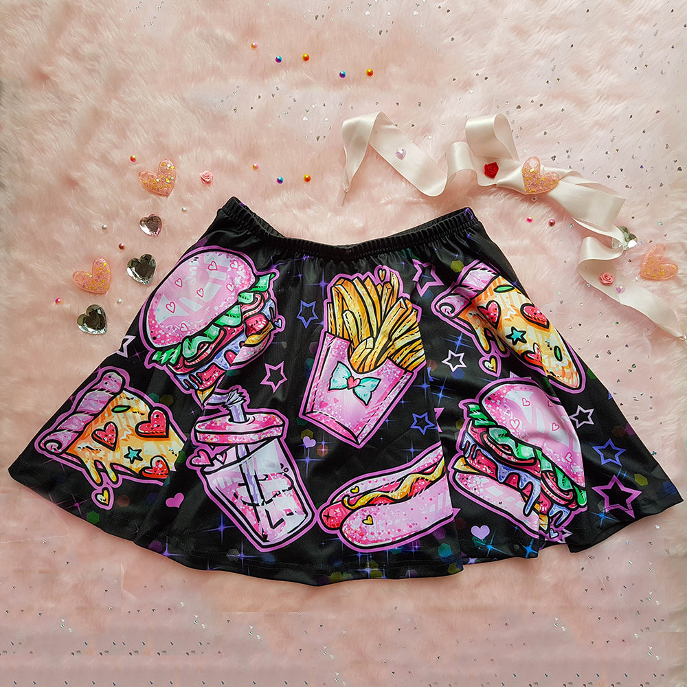 Black Fast Food Skirt