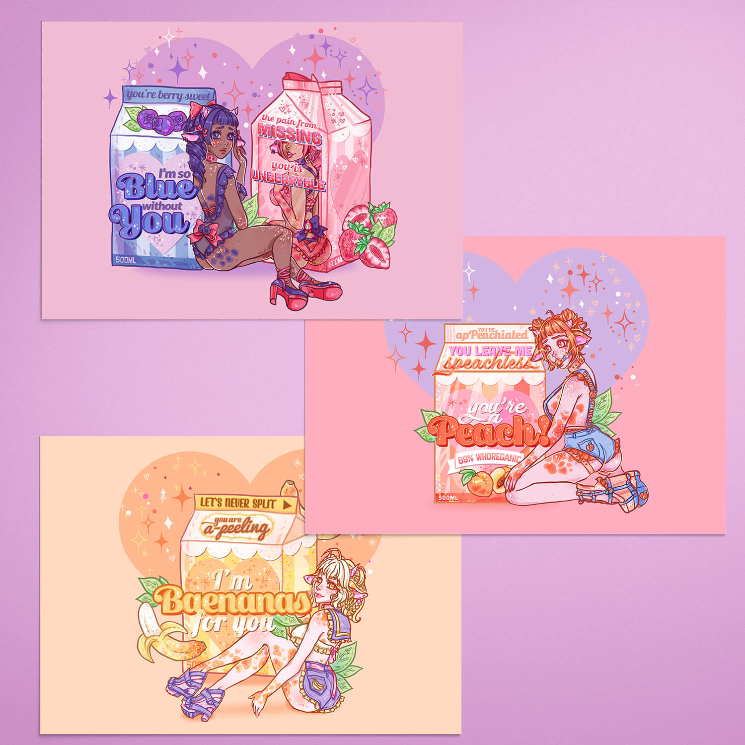 Flavwhored Milk Babes 3x Prints Bundle