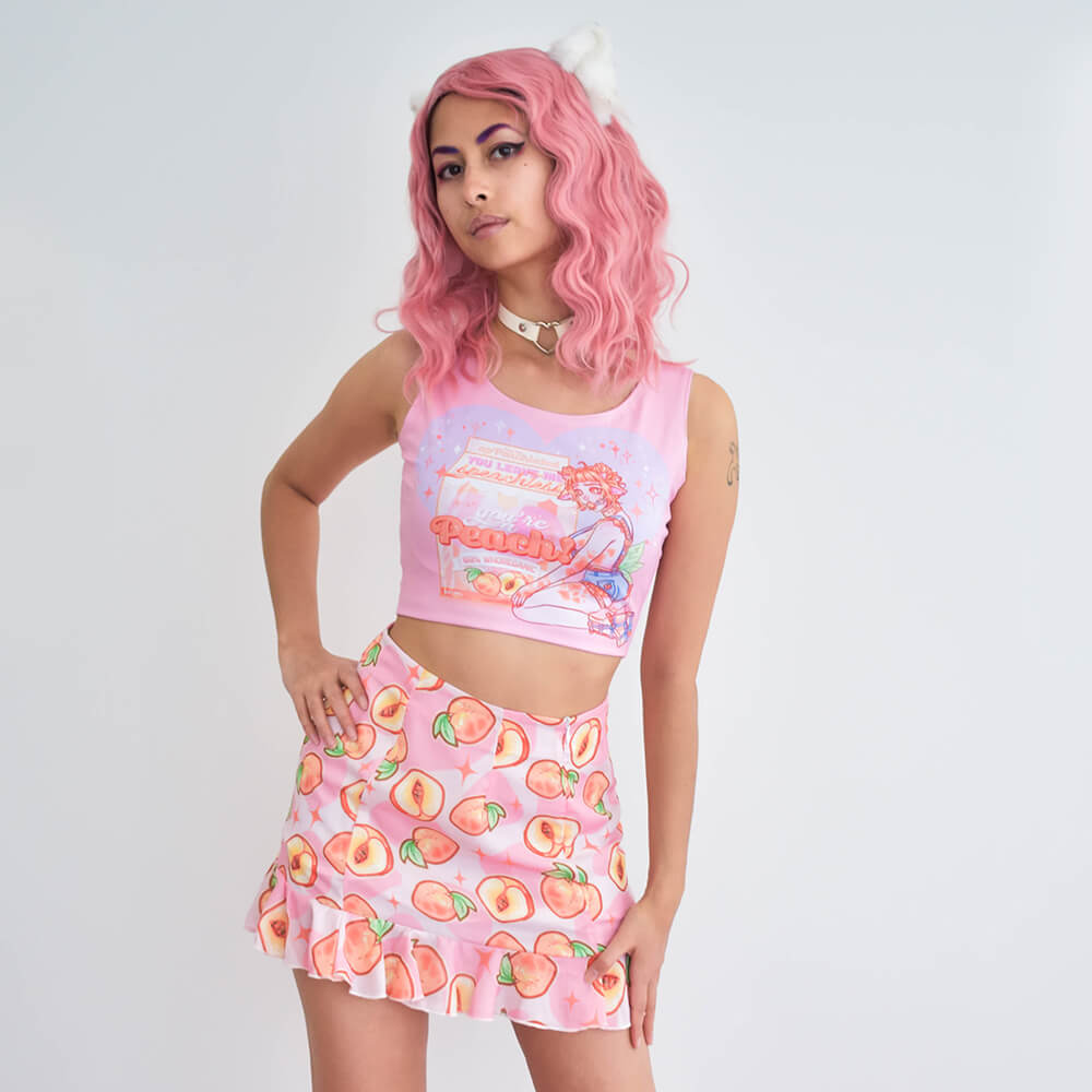 Peachy Keen! Chiffon Mini Skirt 🍑