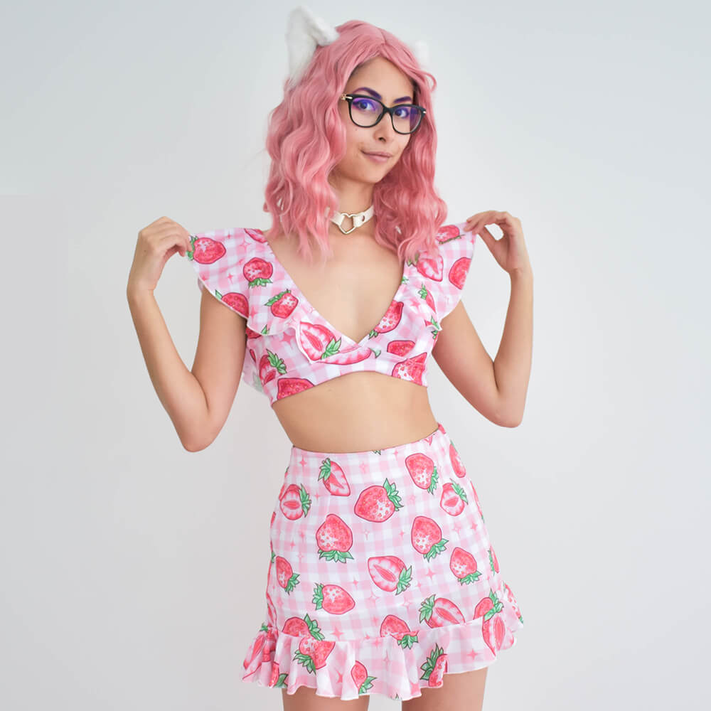 Picnic Frill Bikini Top 🍓🍑🍌