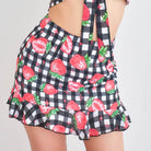 Strawberry Chiffon Mini Skirt - Black 🍓