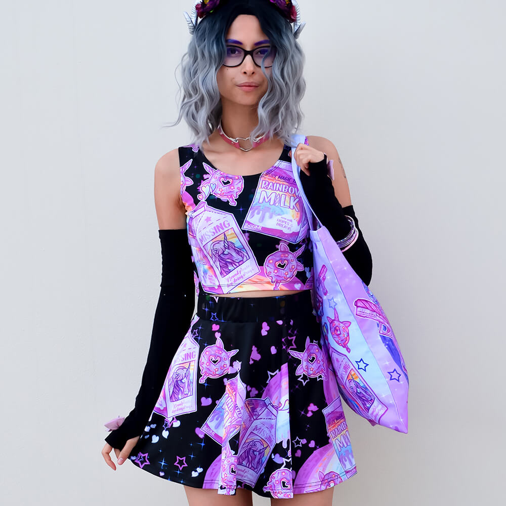Rainbow Milk Skirt - Black