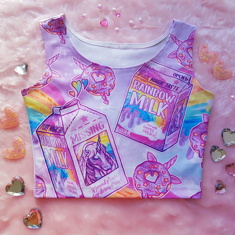 Rainbow Unicorn Milk Crop – Pink