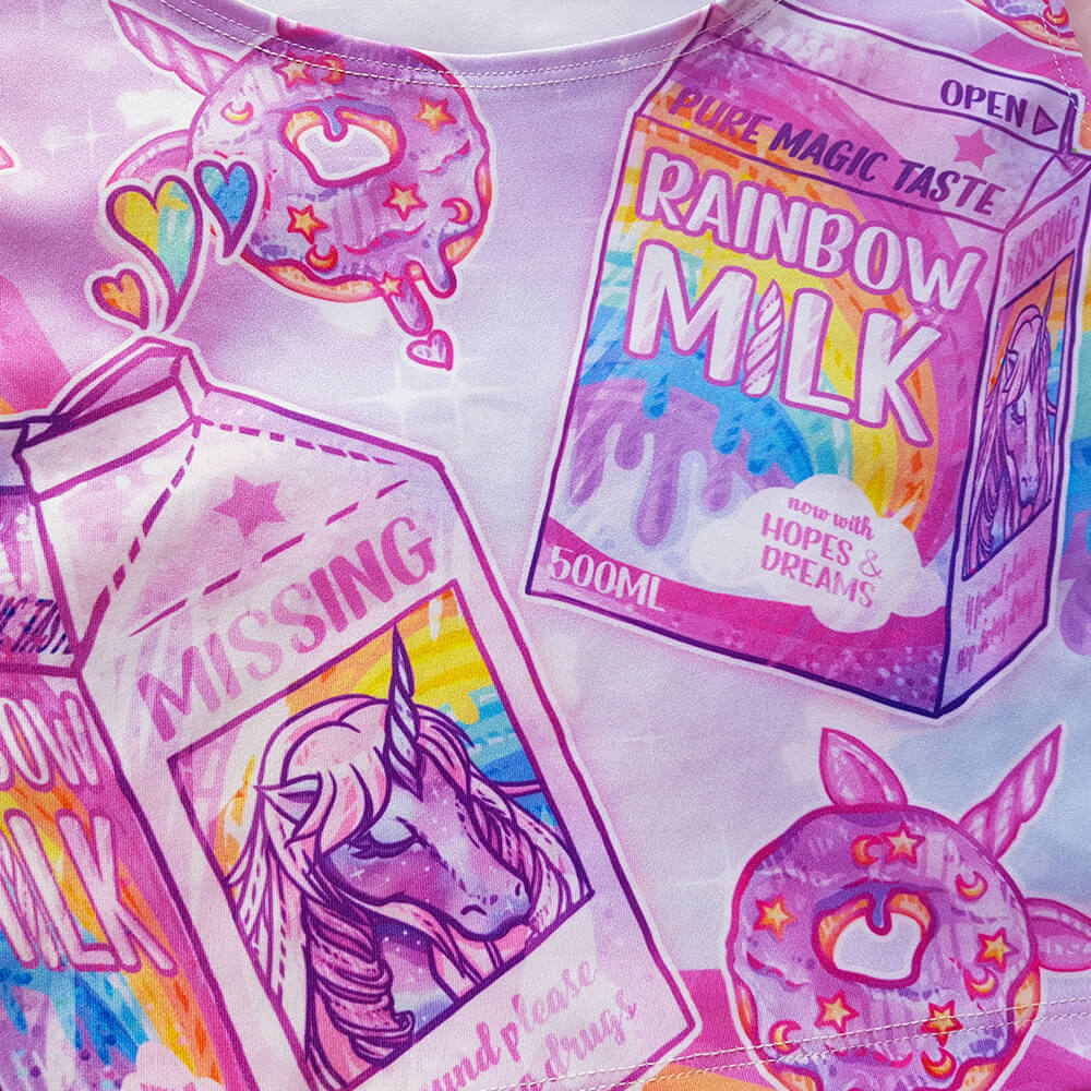 Rainbow Unicorn Milk Crop – Pink