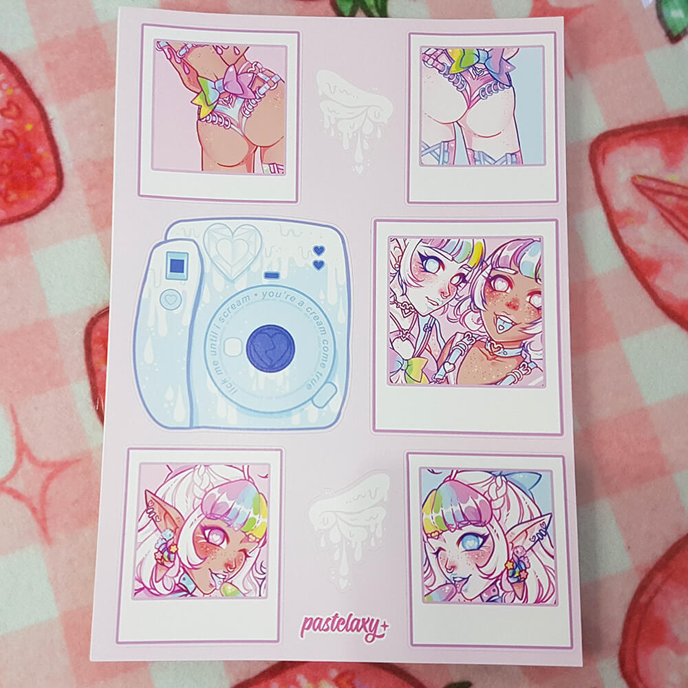 Lollipop Ladies Polaroid Sticker Sheet