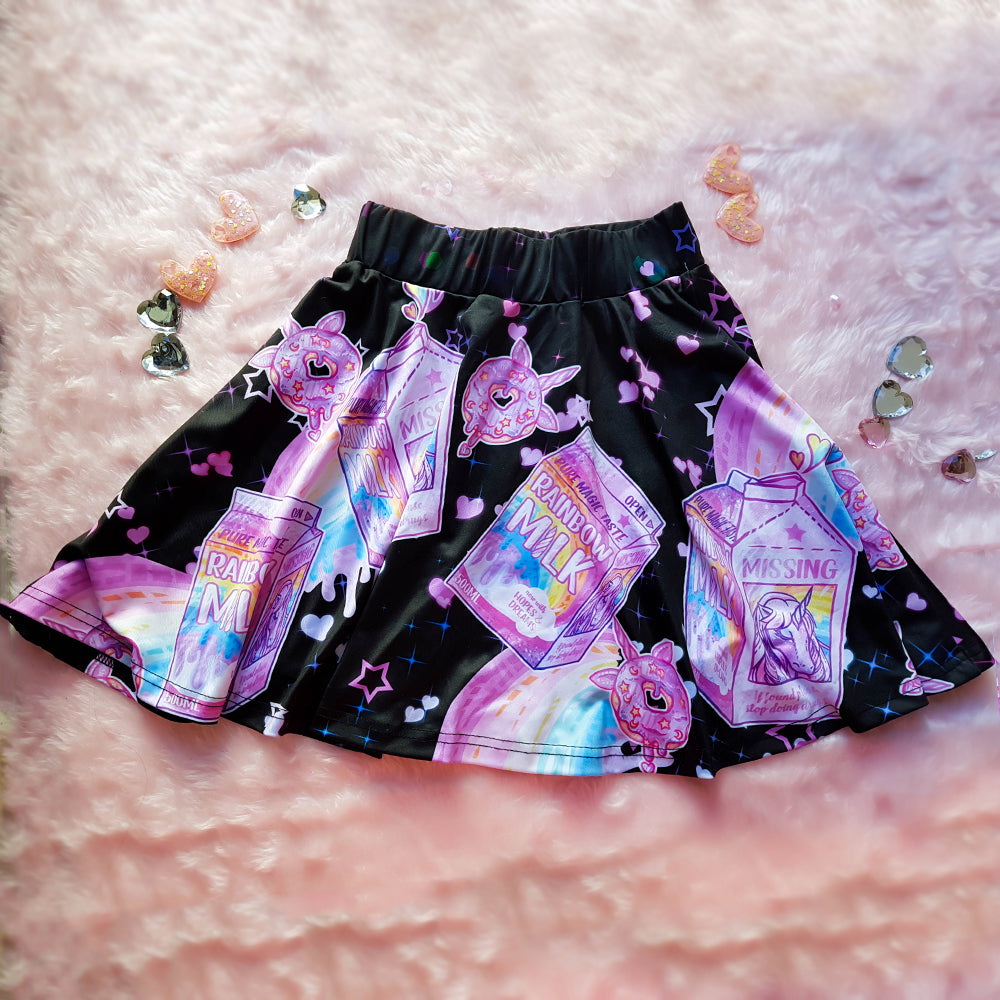 Rainbow Milk Skirt - Black
